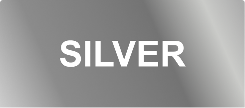 Silver colour written in bold text on a silver background